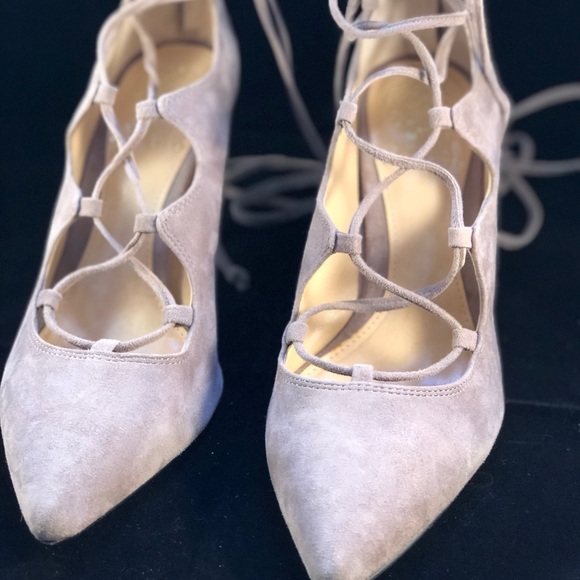 Vince Camuto Nude Lace-Up Stilettos - Picture 3 of 4